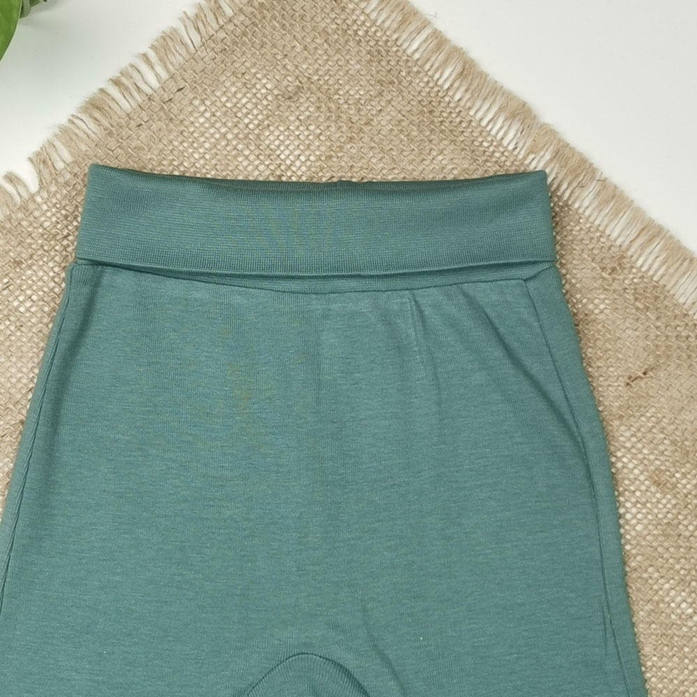 شلوار نوزادی اسلش برند h and m کمرکش سبز تیره رنگ - 2 تا 4 ماه