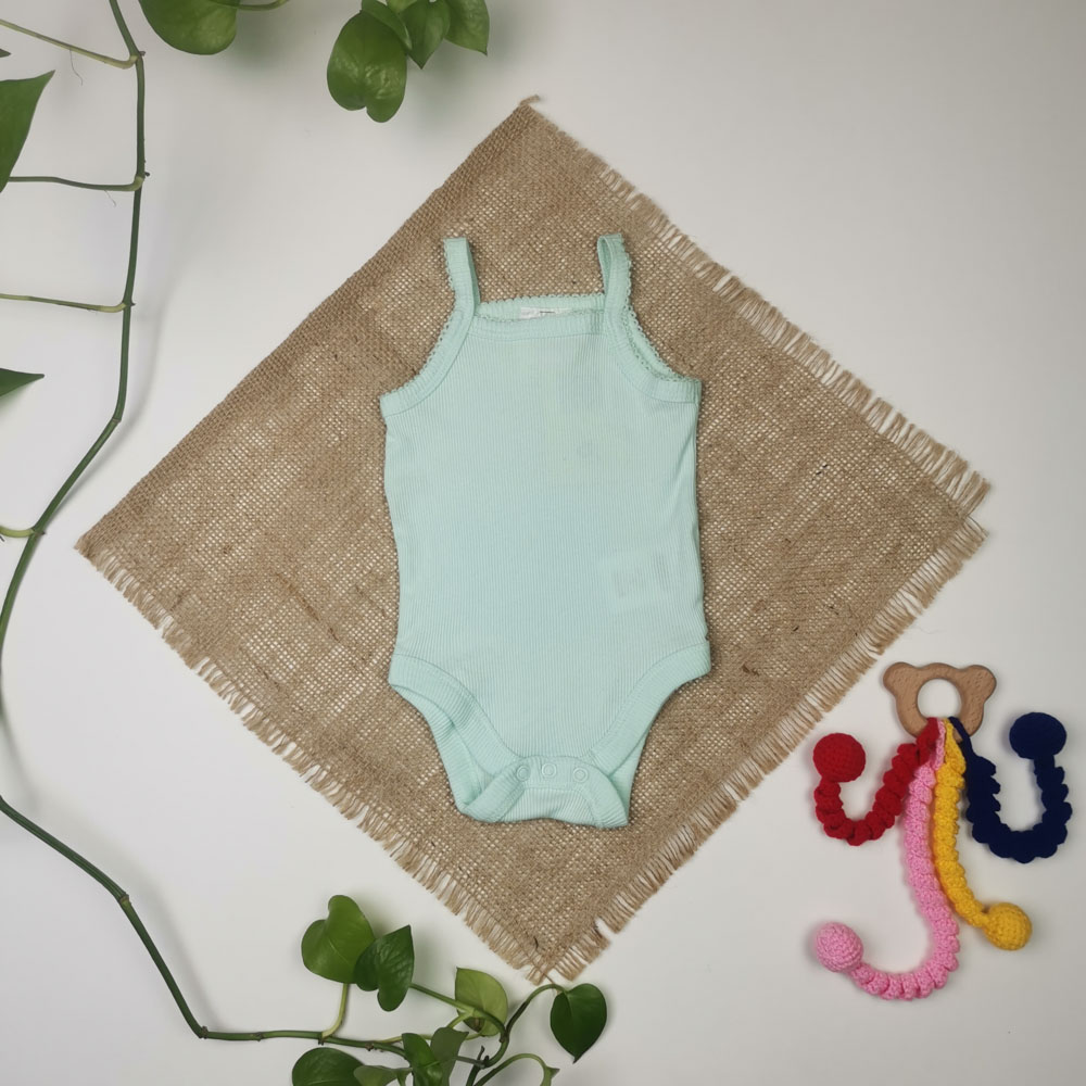 بادی نوزادی دخترانه آستین تاپ برند Lily and Dan طرح کبریتی سبز رنگ - 2 تا 6 ماه