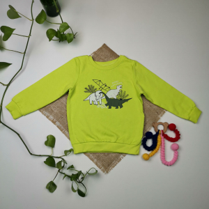 بلوز توکرکی پسرانه آستین بلند برند لوپیلو طرح دایناسور سبز رنگ - 2 تا 4 سال