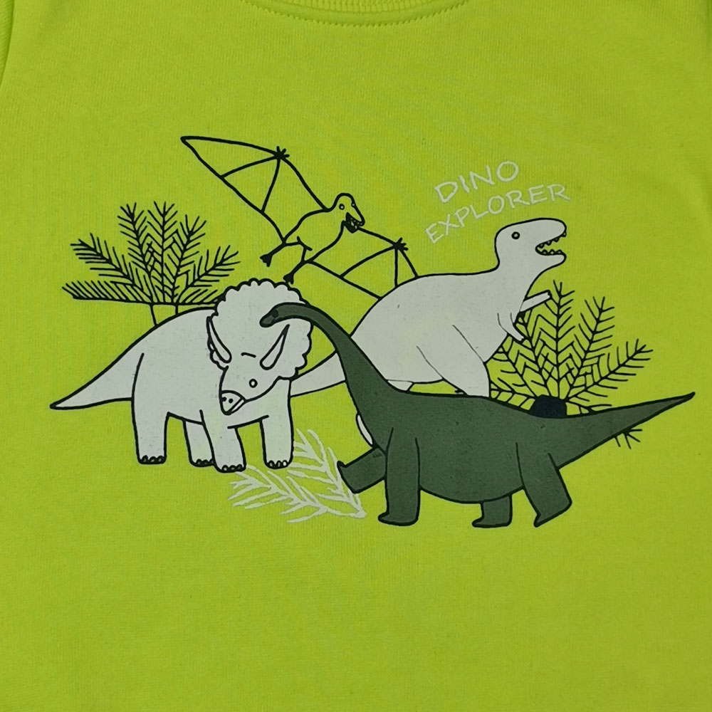 بلوز توکرکی پسرانه آستین بلند برند لوپیلو طرح دایناسور سبز رنگ - 2 تا 4 سال