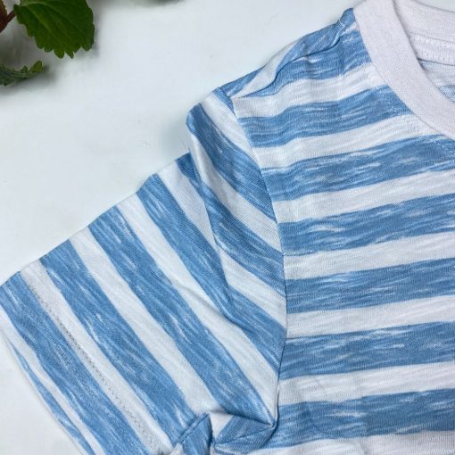 تیشرت پسرانه آستین کوتاه برند لوپیلو طرح راه راه دکمه دار سفید رنگ - Image 3