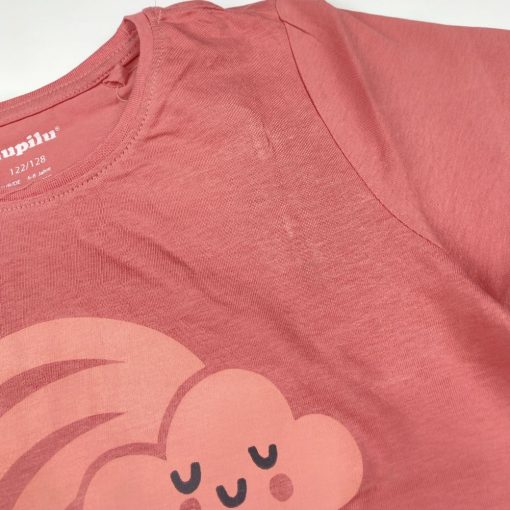 تیشرت دخترانه آستین کوتاه برند لوپیلو طرح رنگین کمان کالباسی رنگ - 6 تا 8 سال - Image 3