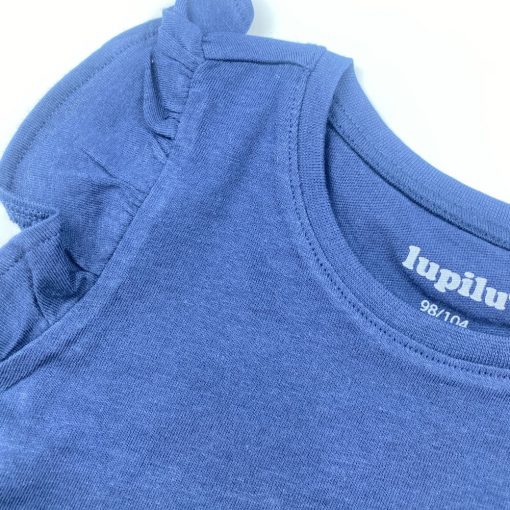 تیشرت دخترانه آستین تاپ برند لوپیلو پرک پرکی سرمه ای رنگ - Image 2