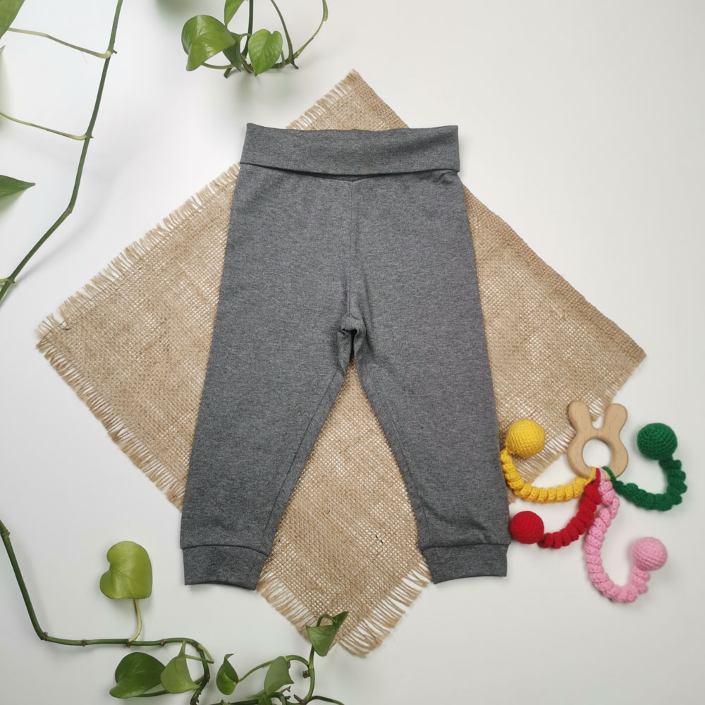 شلوار اسلش نوزادی برند لوپیلو طرح کمرکش طوسی تیره رنگ - 6 تا 12 ماه