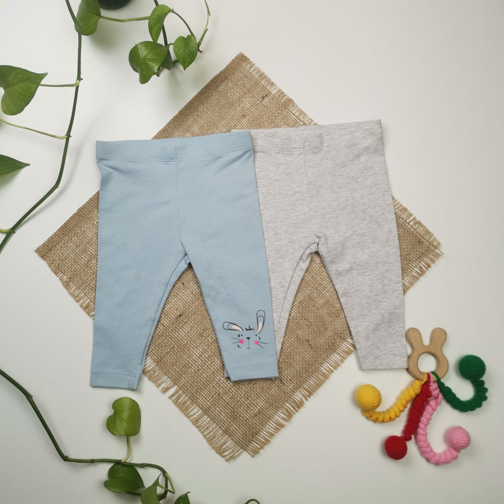 ست دو عددی شلوار نوزادی برند لوپیلو طرح خرگوش طوسی رنگ - 2 تا 6 ماه