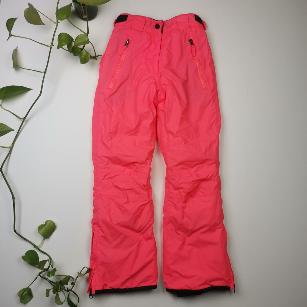 شلوار اسکی طرح جیب دار گلبهی شبرنگی رنگ