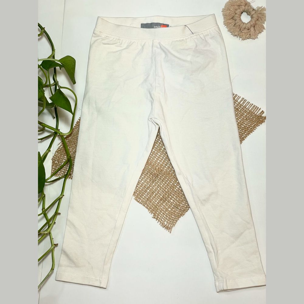 شلوار نوزادی دخترانه راسته برند Intelligent طرح ساده سفید رنگ