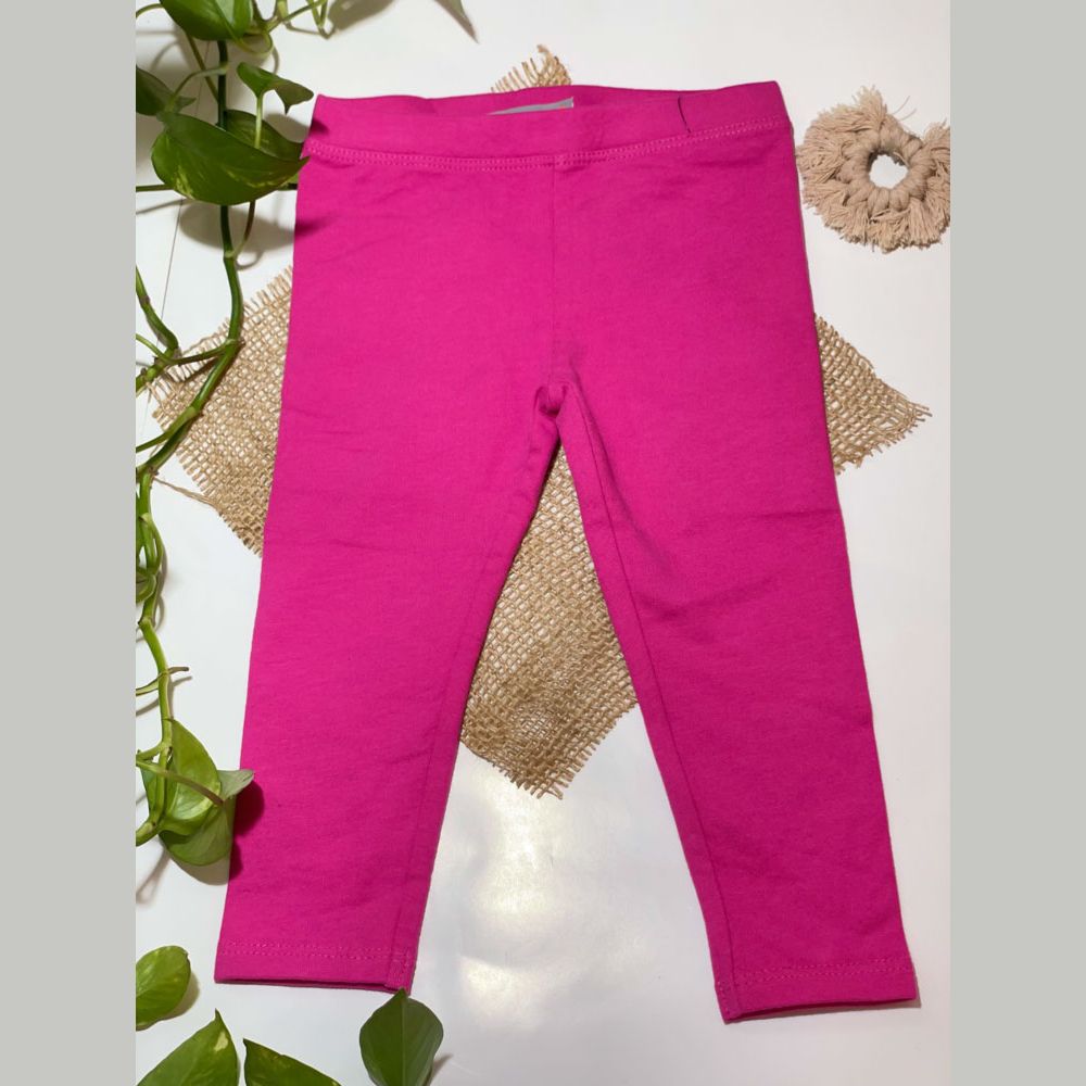 شلوار نوزادی دخترانه راسته برند PlazaItLIaGIrls طرح ساده صورتی رنگ