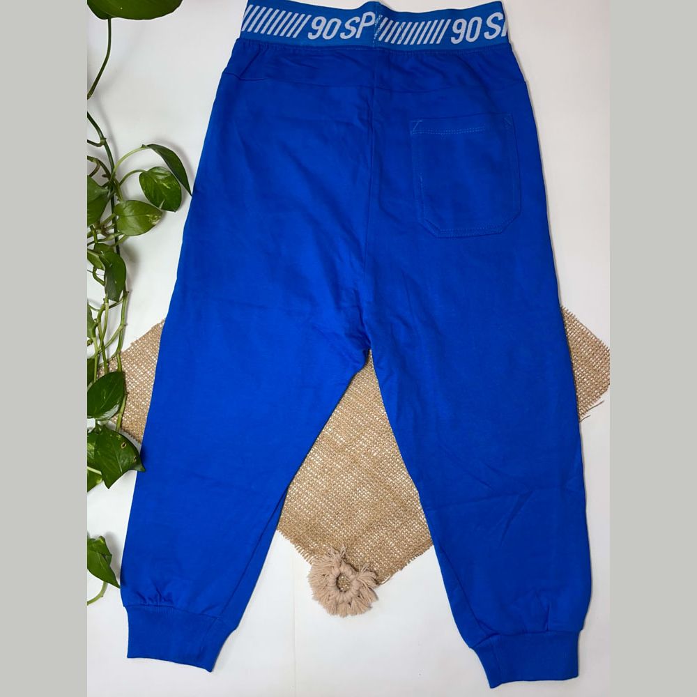 شلوار پسرانه اسلش برند Intelligent طرح جیب دار کمر کش ابی کاربنی رنگ - 10 سال