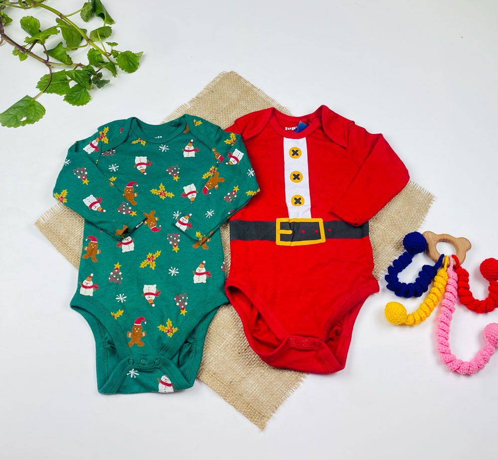 ست دو عددی بادی نوزادی آستین بلند برند لوپیلو قرمز رنگ