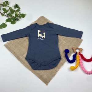 بادی نوزادی آستین بلند برند لوپیلو طرح زرافه نوک مدادی رنگ - 2 تا 6 ماه