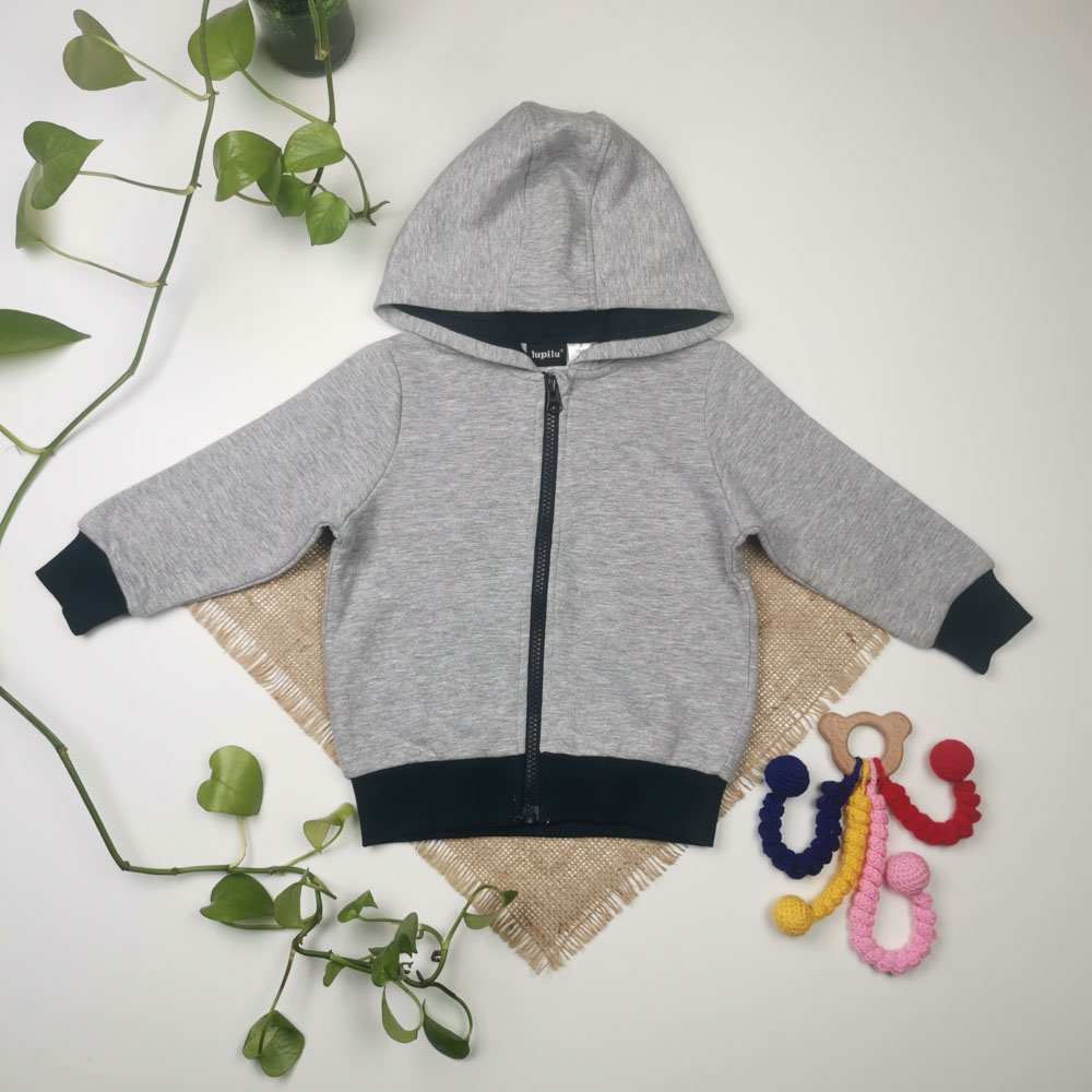 سویشرت توکرکی نوزادی آستین بلند طوسی رنگ - 12 تا 24 ماه