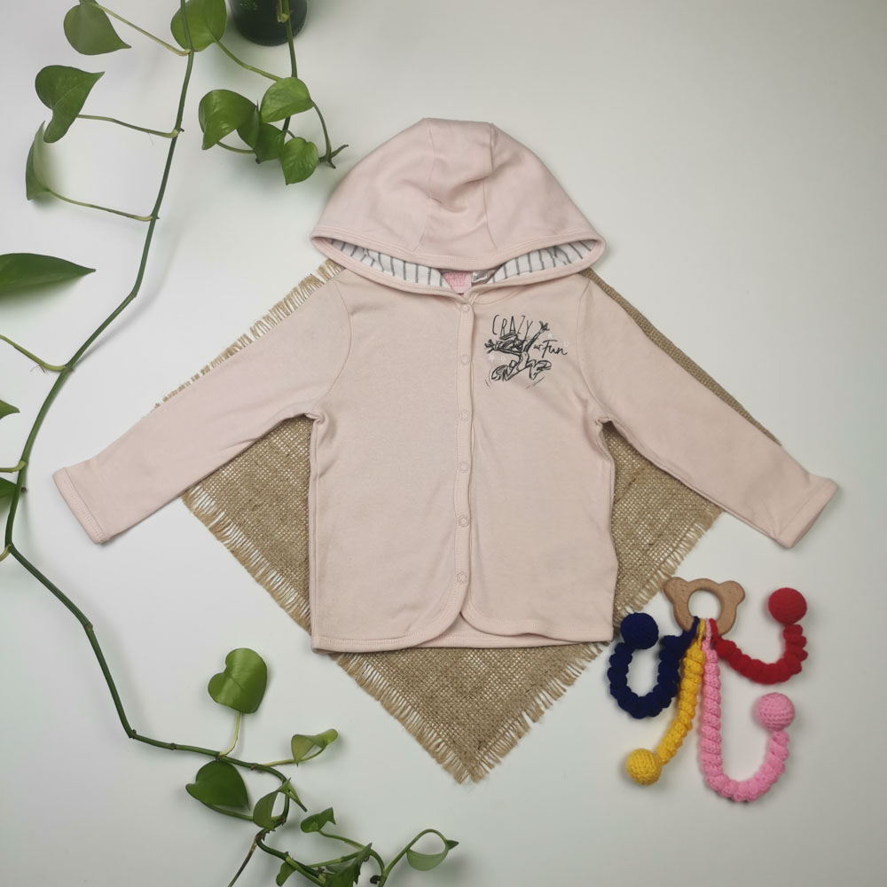 سویشرت نوزادی دخترانه آستین بلند صورتی رنگ - 6 تا 12 ماه