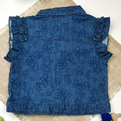 جلیقه جین دخترانه برند chicco طرح گل کراپ - 5 سال - Image 9