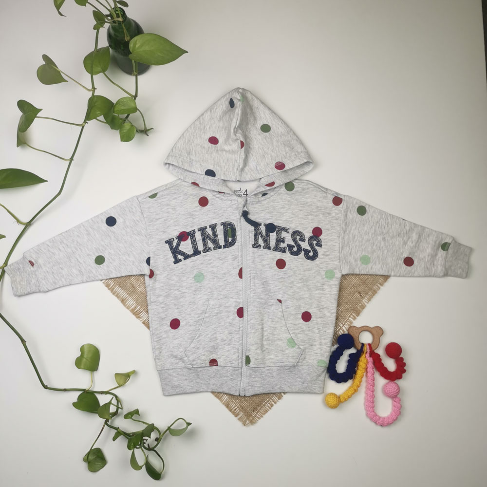 سویشرت توکرکی آستین بلند طرح توپ توپی طوسی رنگ - 4 سال