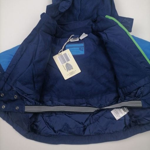 کاپشن نوزادی پسرانه آستین بلند برند lily and dan کلاه دار أبی رنگ - 12 تا 24 ماه