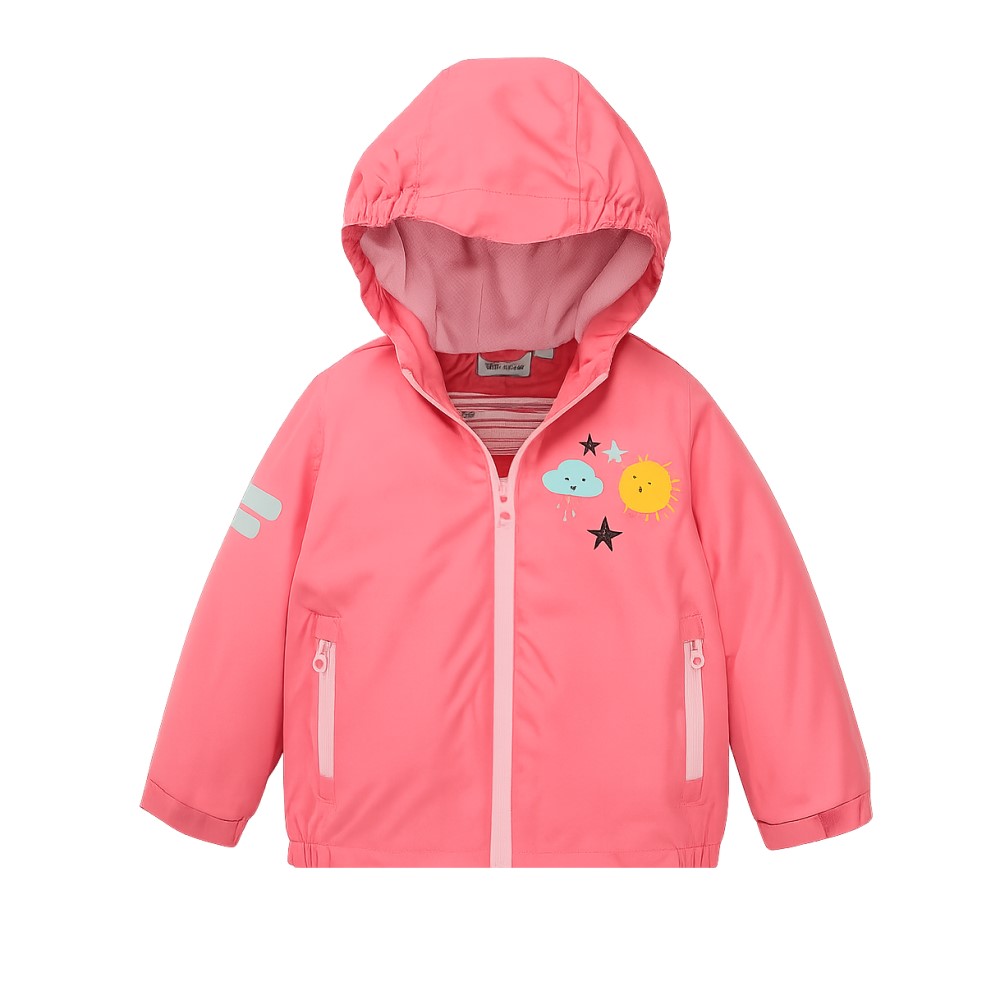 بارونی نوزادی دخترانه آستین بلند برند impidimpi طرح خورشید توکرکی صورتی رنگ  - 12 تا 24 ماه