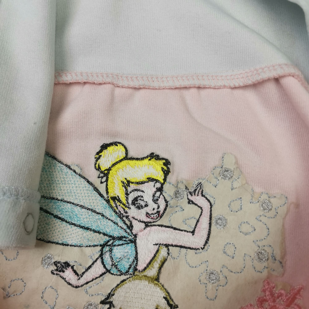 سرهمی نوزادی دخترانه آستین بلند برند Disney طرح دختر جوراب دار صورتی رنگ