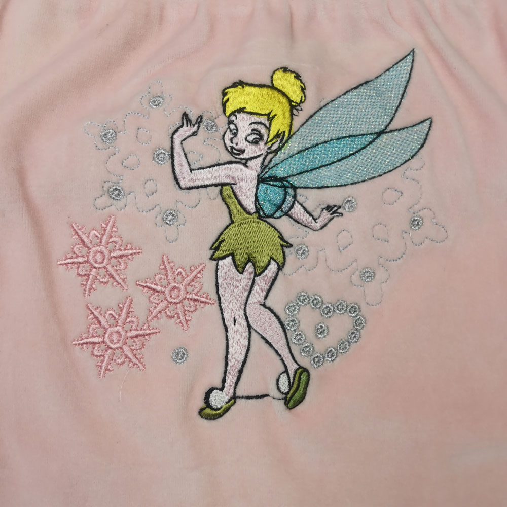 سرهمی نوزادی دخترانه آستین بلند برند Disney طرح دختر جوراب دار صورتی رنگ