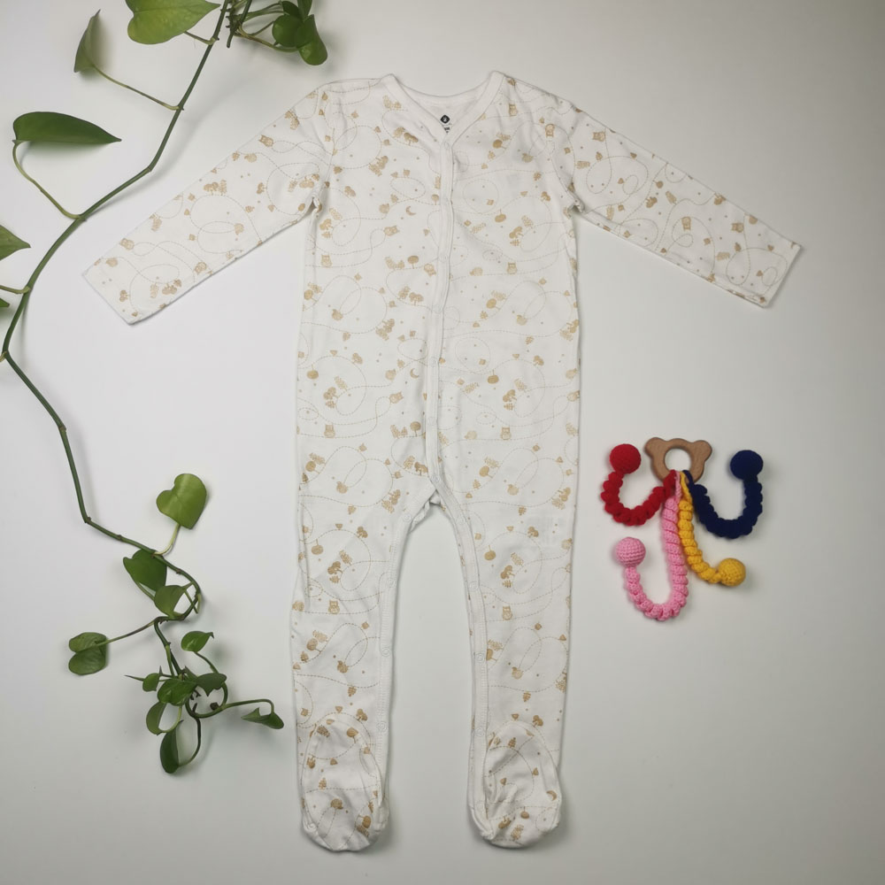 سرهمی آستین بلند طرح درخت جوراب دار طلایی رنگ - 2 سال