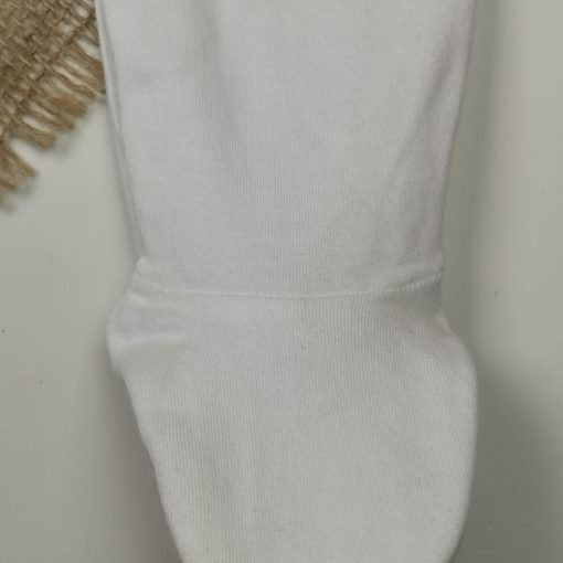 سرهمی نوزادی پسرانه آستین بلند طرح نوشته دار جوراب دار دستکش دار سفید رنگ - 3 تا 6 ماه