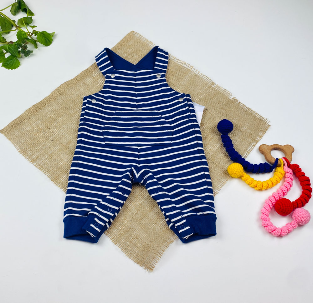 بیلر نوزادی طرح تو دورس جیب دار سرمه ای رنگ - 1 ماه