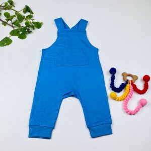 بیلر نوزادی پسرانه برند h and m طرح تو کرک جیب دار آبی رنگ