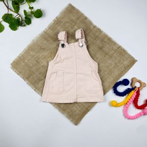 بیلر دامنی نوزادی دخترانه طرح جیب دار صورتی رنگ - 0 تا 3 ماه