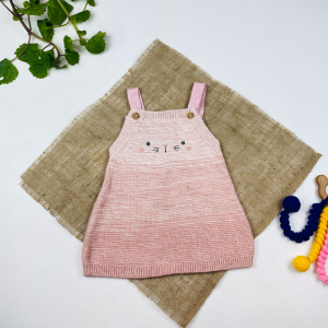 بیلر نوزادی دخترانه طرح خرگوش دکمه دار کالباسی رنگ