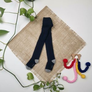 جوراب شلواری نوزادی توکرکی سرمه ای رنگ