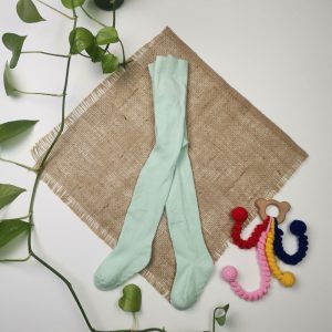 جوراب شلواری نوزادی برند impidimpi توکرکی استوپ دار سبز صابونی رنگ