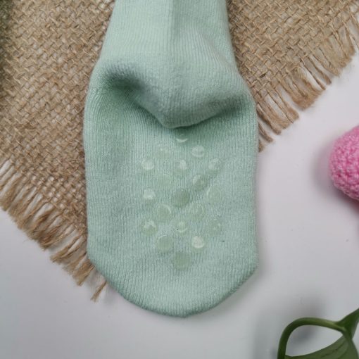 جوراب شلواری نوزادی برند impidimpi توکرکی استوپ دار سبز صابونی رنگ