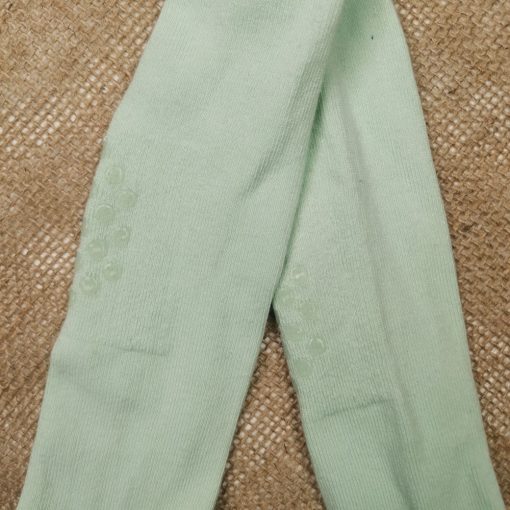جوراب شلواری نوزادی برند impidimpi توکرکی استوپ دار سبز صابونی رنگ
