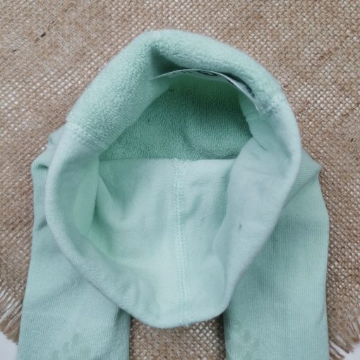 جوراب شلواری نوزادی برند impidimpi توکرکی استوپ دار سبز صابونی رنگ