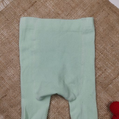 جوراب شلواری نوزادی برند impidimpi توکرکی استوپ دار سبز صابونی رنگ