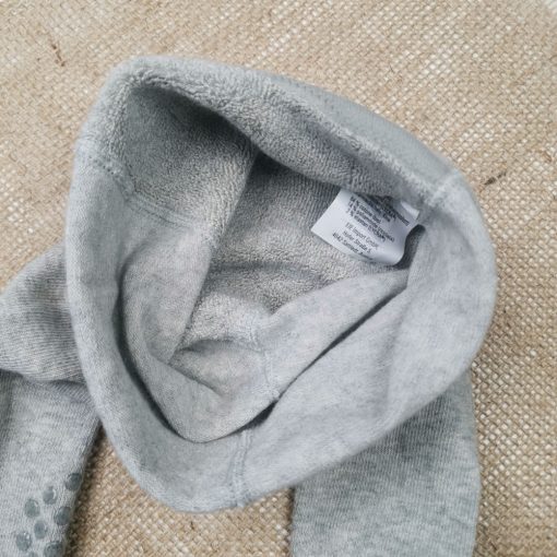 جوراب شلواری نوزادی برند impidimpi استوپ دار نیمه توکرکی طوسی کمرنگ