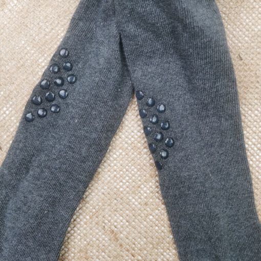 جوراب شلواری نوزادی برند impidimpi استوپ دار نیمه توکرکی ذغالی رنگ