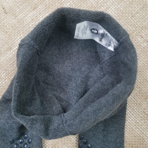 جوراب شلواری نوزادی برند impidimpi استوپ دار نیمه توکرکی ذغالی رنگ