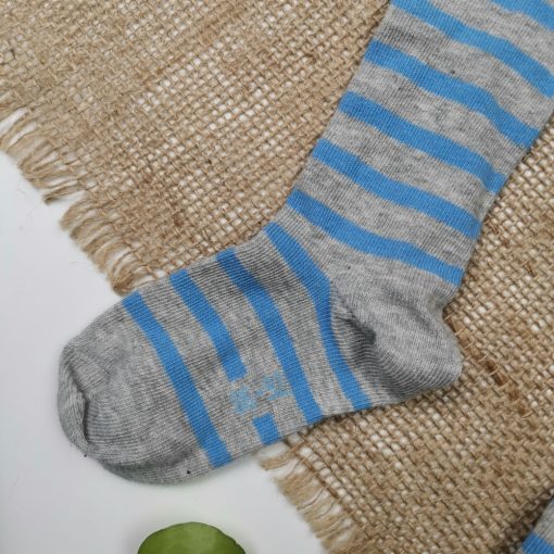 جوراب شلواری نوزادی برند impidimpi طرح فیل راه راه طوسی رنگ