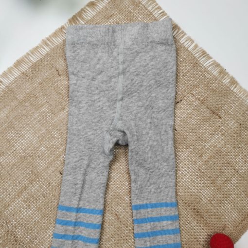 جوراب شلواری نوزادی برند impidimpi طرح فیل راه راه طوسی رنگ