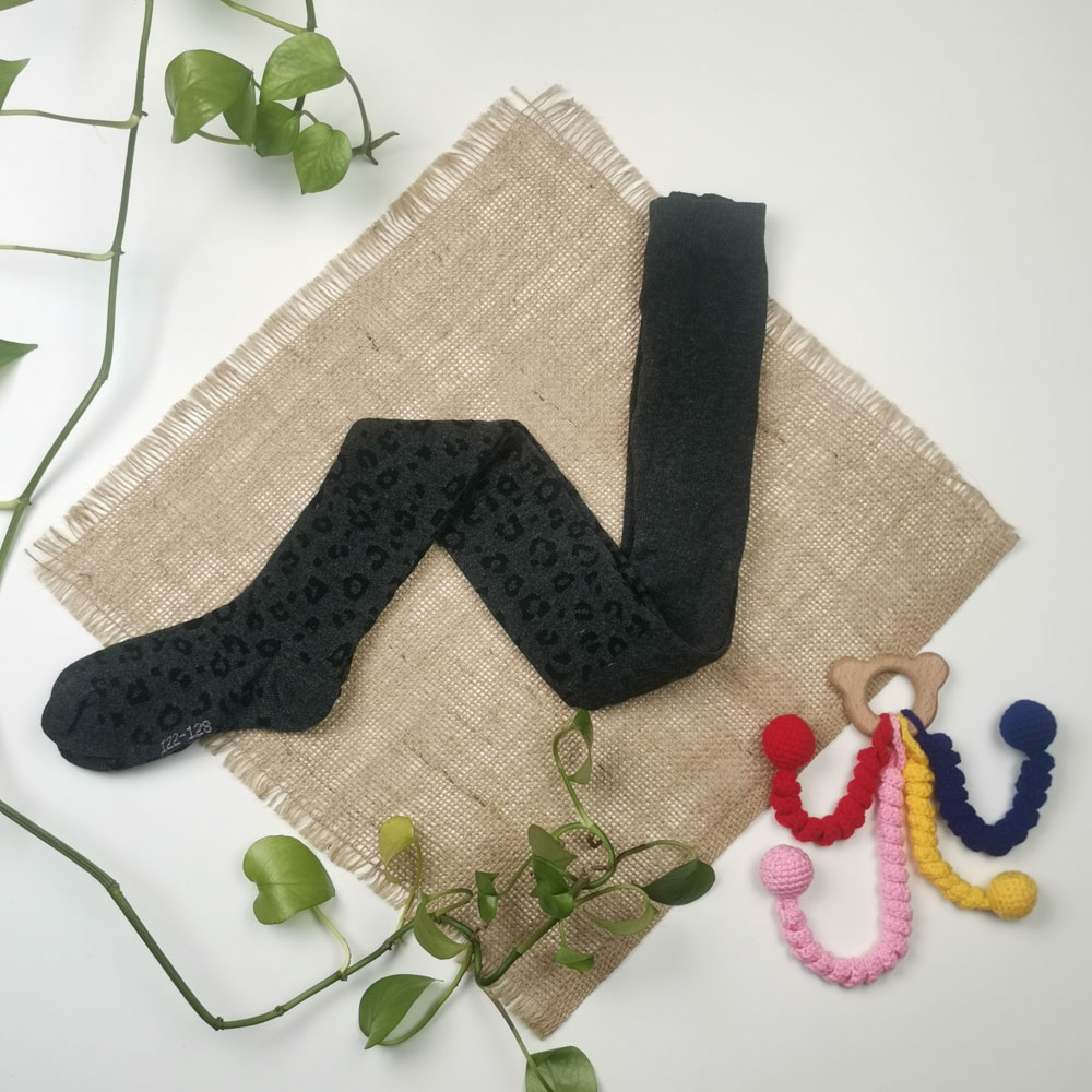 جوراب شلواری برند alive پلنگی ذغالی رنگ