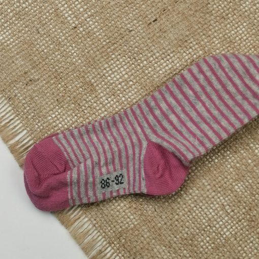 جوراب شلواری نوزادی برند impidimpi طرح اسب راه راه صورتی رنگ