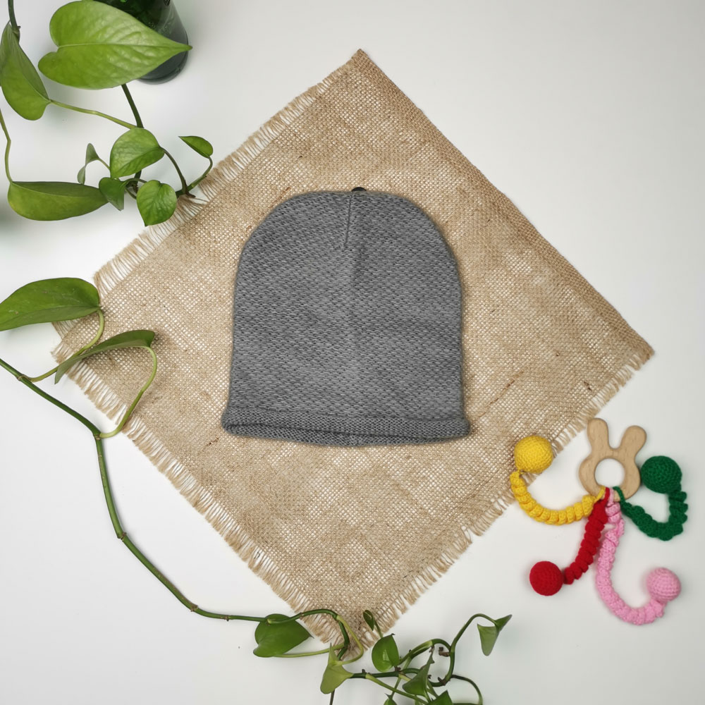 کلاه بافت طوسی رنگ  - فری سایز