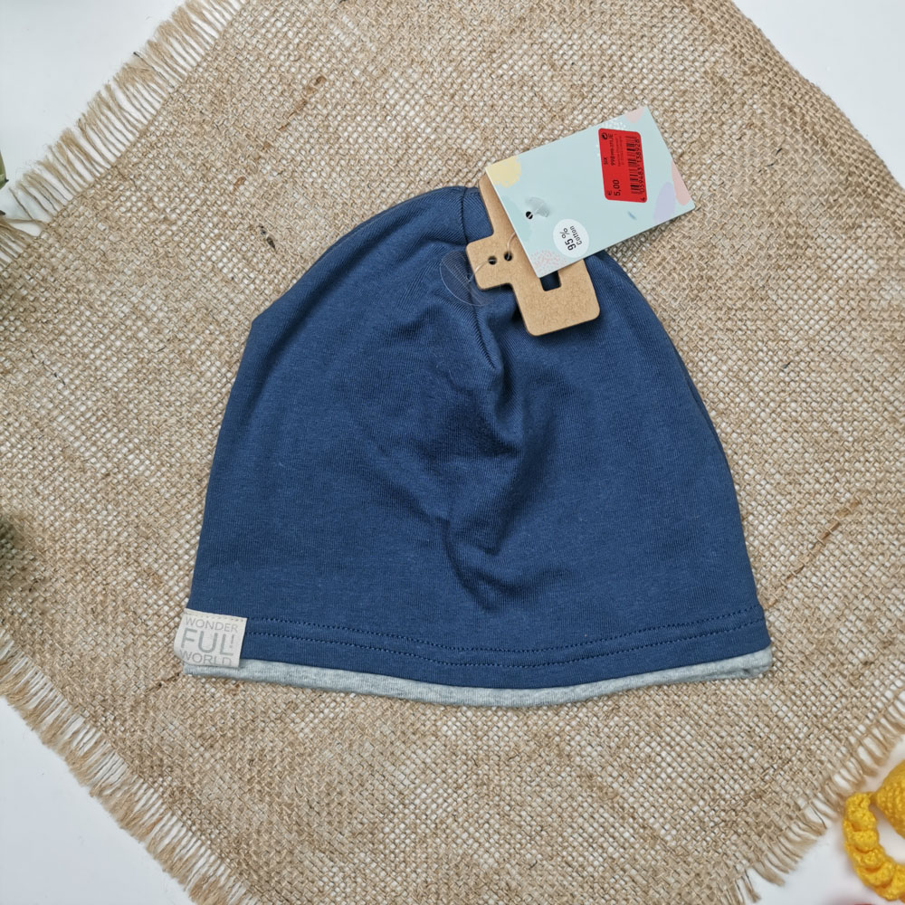 کلاه پسرانه طرح نوشته دار سرمه ای رنگ  - 8 تا 10 سال