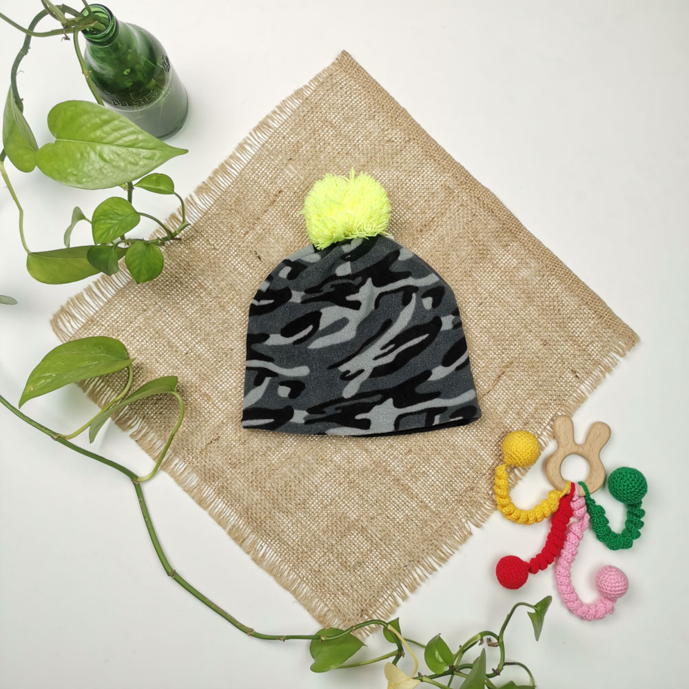 کلاه پسرانه طرح ارتشی طوسی رنگ  - 4 تا 6 سال