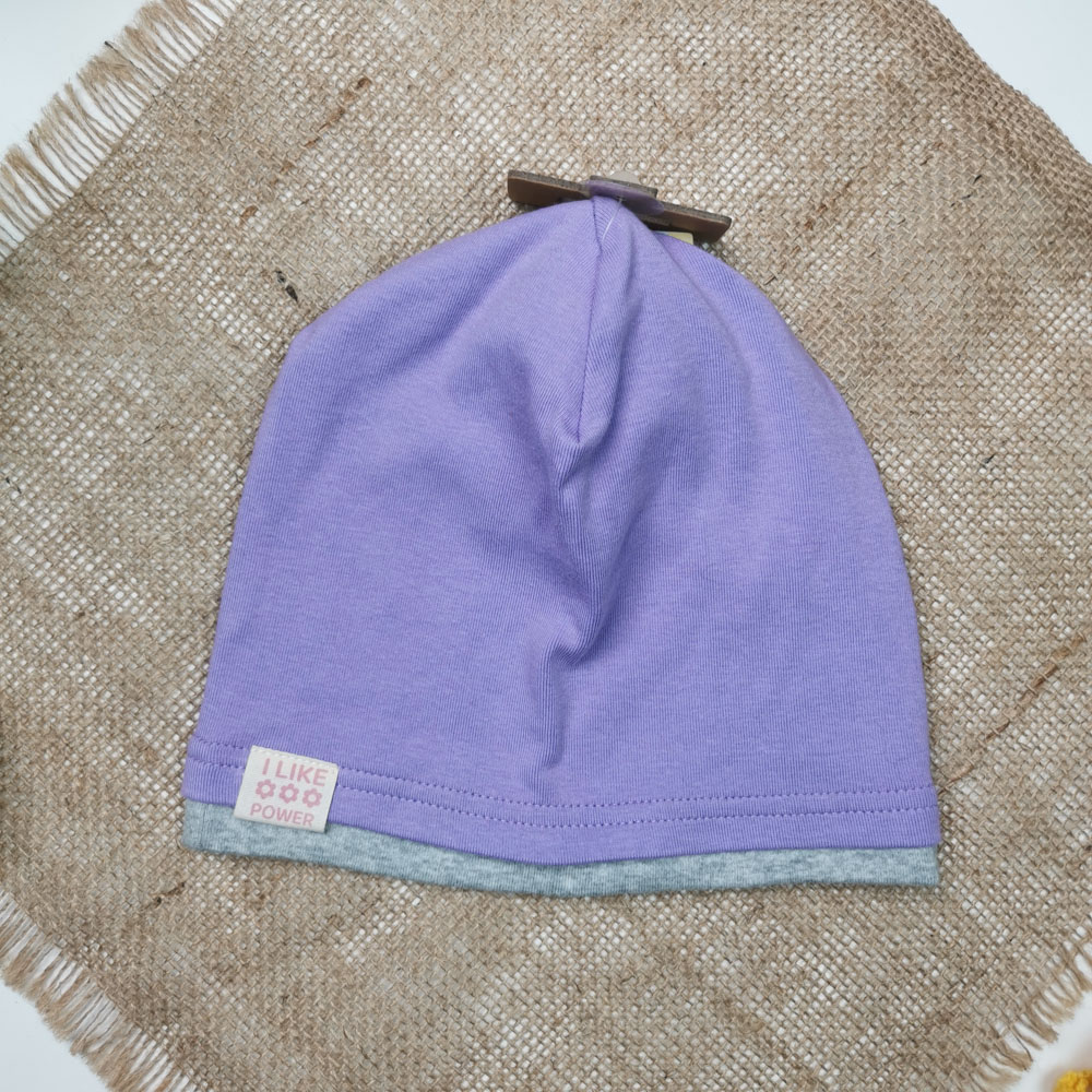 کلاه دخترانه طرح نوشته دار بنفش رنگ  - 8 تا 10 سال
