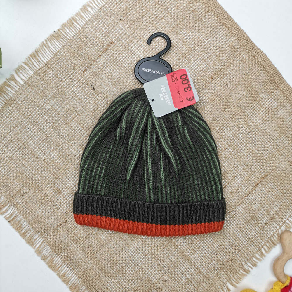 کلاه بافت پسرانه سبز رنگ  - 4 تا 6 سال