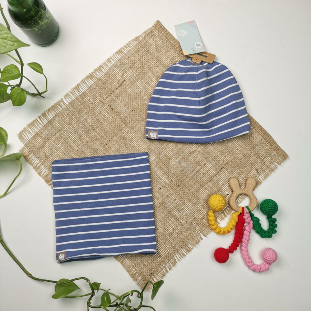 ست کلاه شالگردن پسرانه طرح سگ نیلی رنگ  - 6 تا 8 سال