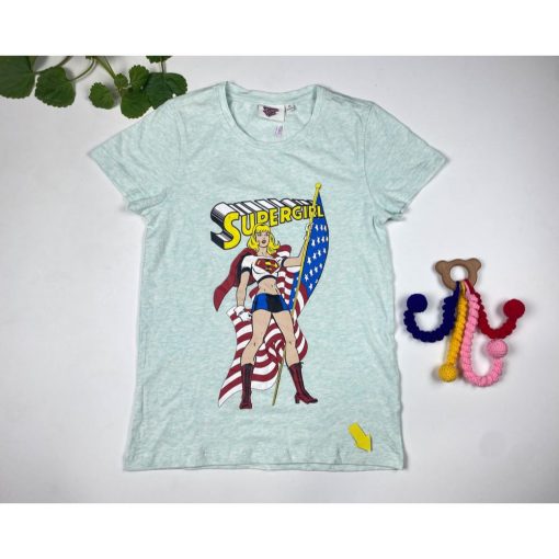 تیشرت دخترانه آستین کوتاه طرح نوشته انگلیسی یقه گرد مدل آزاد سفید رنگ - 10 سال