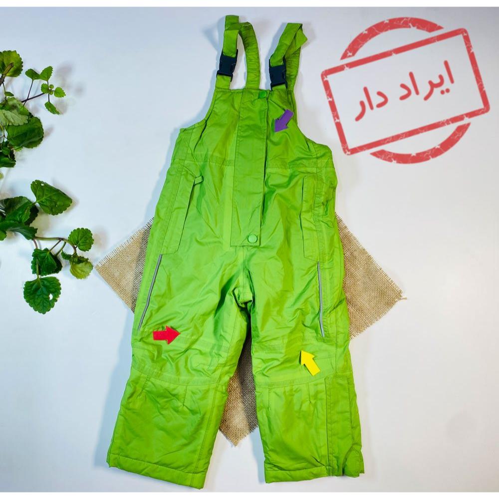 ایراد دار _ شلوار گرم شلوار گرم دو بنده سبز رنگ - 2 تا 3 سال